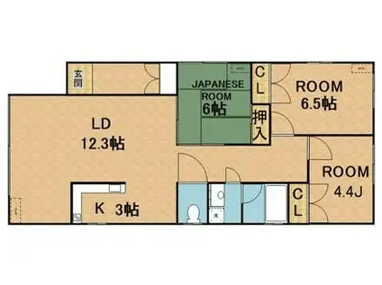 コートMIKI(3LDK/1階)の間取り写真