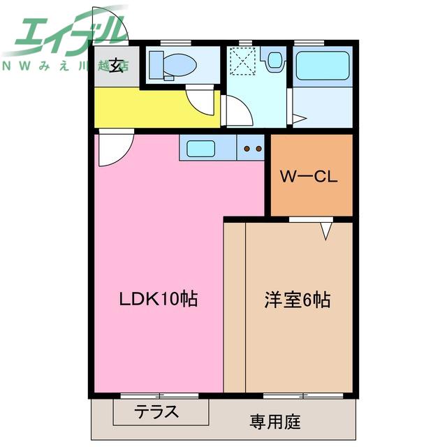 パインヒルズ(1LDK/1階)の間取り写真