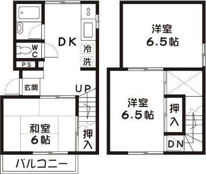 メゾンポレスタ(2SDK/2階)の間取り写真
