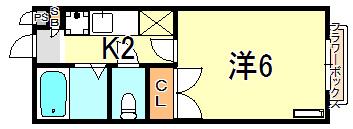 サンカレッジ(1K/1階)の間取り写真