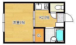 エクシヴ大里II(1K/1階)の間取り写真