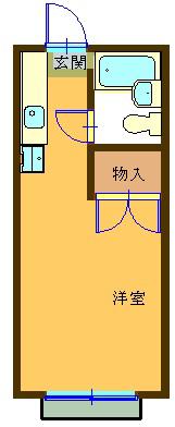 コーポ美多摩C(1K/1階)の間取り写真