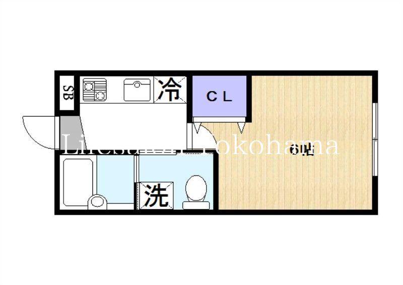 ブレイブ山手A棟(1K/1階)の間取り写真