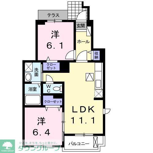 EXCEL COURT(2LDK/1階)の間取り写真