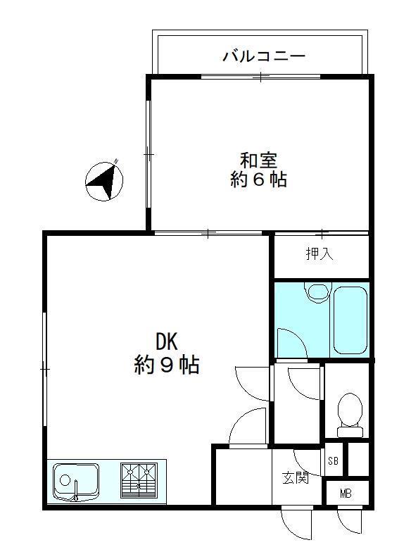 OSハウス(1DK/3階)の間取り写真