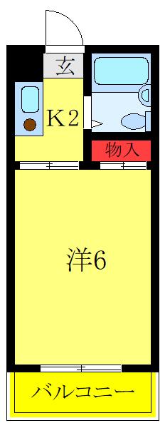 コアクレスト川口(1K/2階)の間取り写真