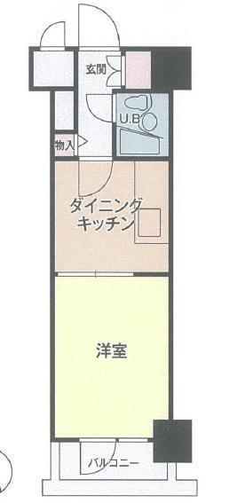 ダイアパレスいわき中央(1DK/10階)の間取り写真
