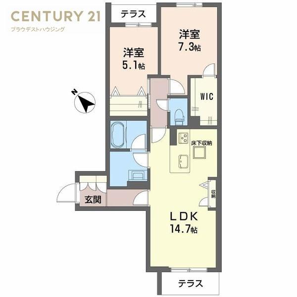 シャーメゾン ルポア(2LDK/3階)の間取り写真