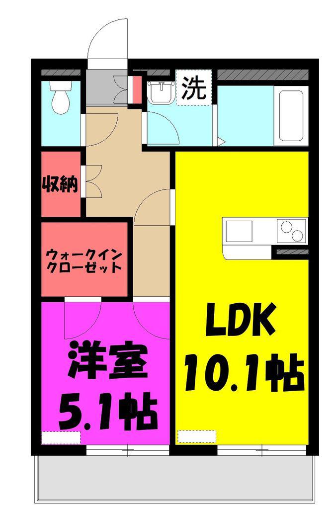 カーサ ドマーニ3(1LDK/1階)の間取り写真