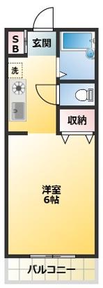 メゾンオーキス(1K/2階)の間取り写真