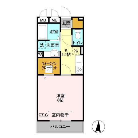 ステラタウン デネボラ(1K/3階)の間取り写真
