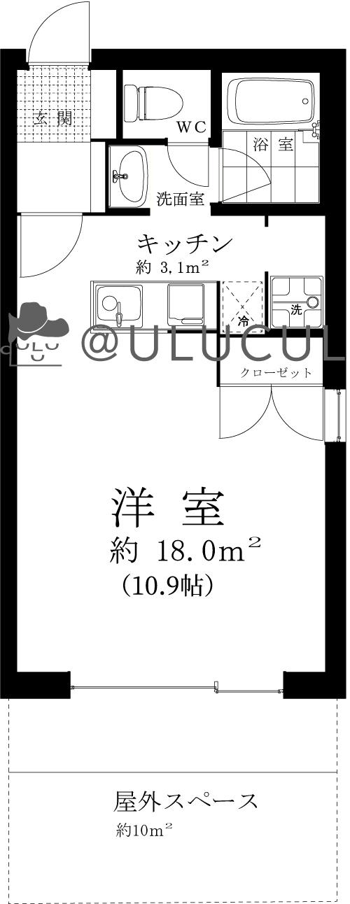 N.FLAT(ワンルーム/1階)の間取り写真