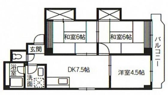 メイゾン小町(3DK/2階)の間取り写真