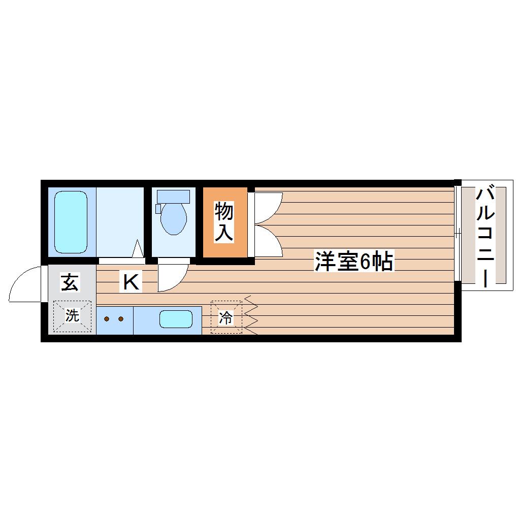 ファインハイツ川内(1K/1階)の間取り写真