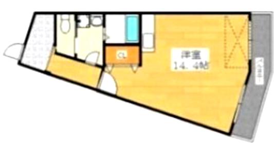 エスタイル白鷺(ワンルーム/3階)の間取り写真