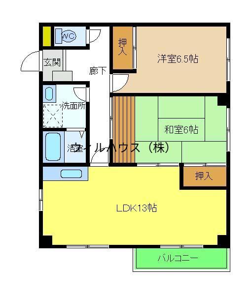 シャルマン上1番館(2LDK/1階)の間取り写真