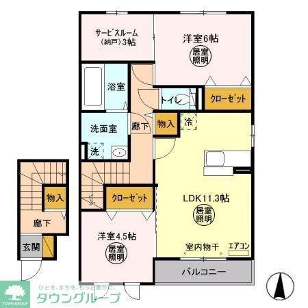 ルイナールA(2SLDK/2階)の間取り写真