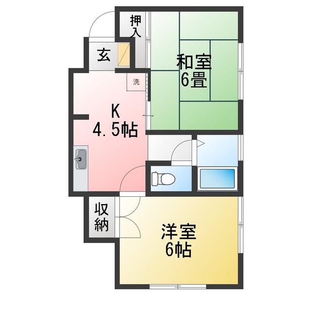 アミューズ磯子壱番館(2K/1階)の間取り写真