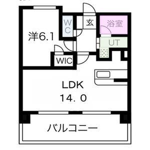 アルグラッド・福島ウエスト(1LDK/13階)の間取り写真