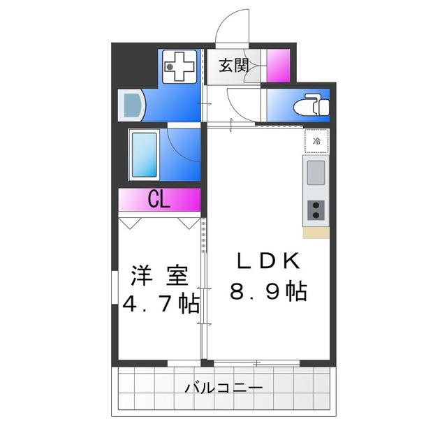 プレジオ布施ASIAN(1LDK/3階)の間取り写真