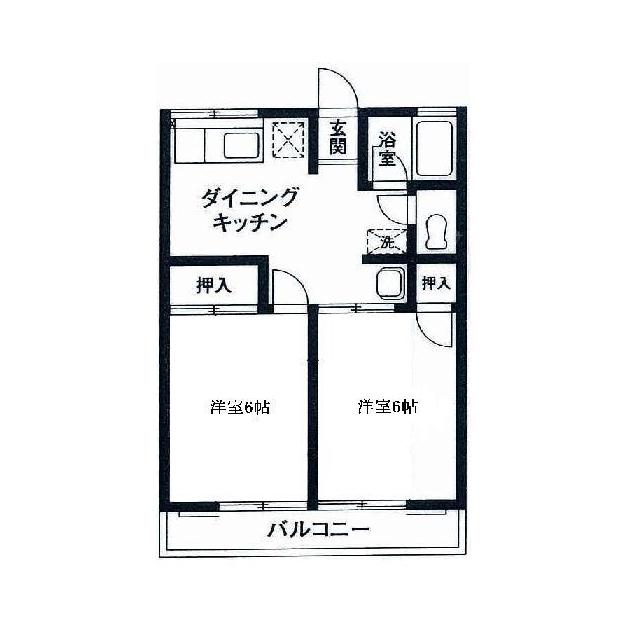 メゾンKS(2DK/1階)の間取り写真