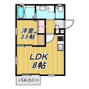 MERVEILLEUX ウエスト(1LDK/3階)の間取り写真