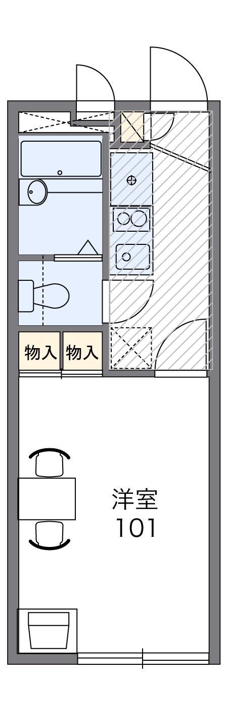 レオパレス南五葉(1K/1階)の間取り写真