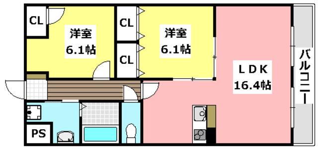 サンフォレスト(2LDK/1階)の間取り写真