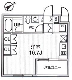 大田西馬込レジデンス(ワンルーム/1階)の間取り写真
