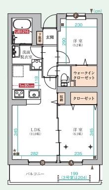 BELL SOLANA(2LDK/1階)の間取り写真