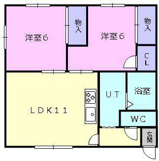 すずらんB(2LDK/1階)の間取り写真