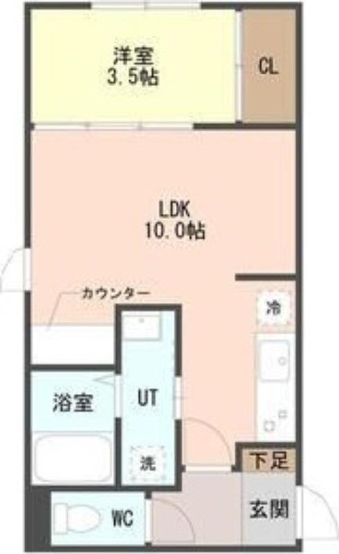 CHOUCHOUN24(1LDK/1階)の間取り写真