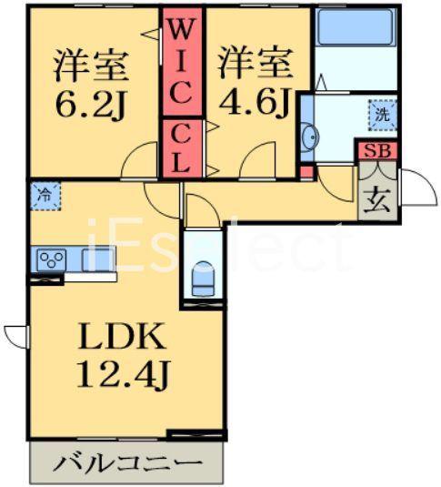 TORISIA N(2LDK/3階)の間取り写真