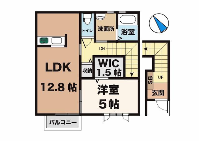 サーラスヴァティ(1LDK/2階)の間取り写真