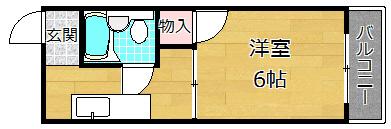 アルビラージュ(1K/2階)の間取り写真