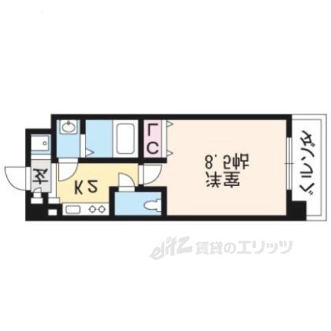 サンシティ烏丸高辻(1K/6階)の間取り写真