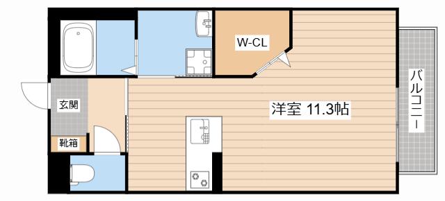 シャーメゾンフルール(ワンルーム/2階)の間取り写真