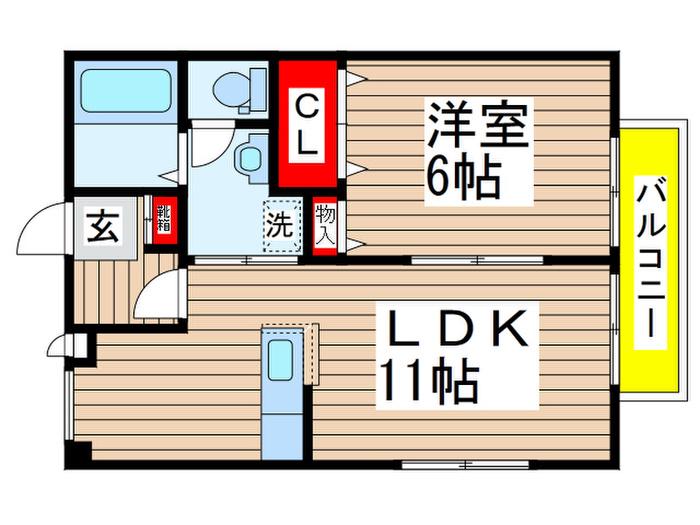 セラ峰台(1LDK/2階)の間取り写真