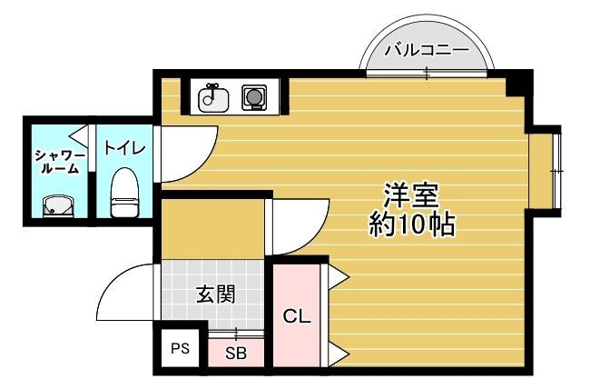 ジャルダン宝塚参番館(ワンルーム/2階)の間取り写真