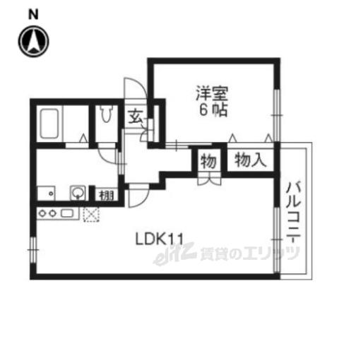 フォーブルM2(1LDK/1階)の間取り写真