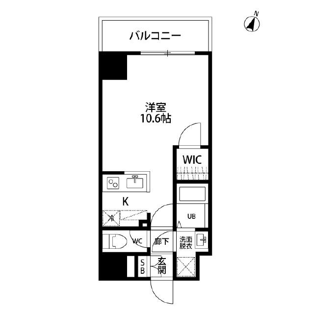 ルクレ池袋(1K/1階)の間取り写真