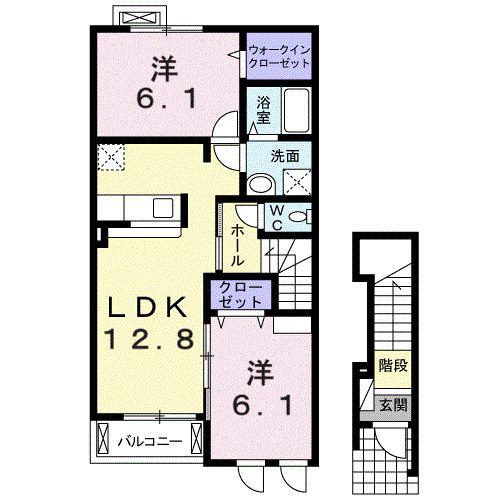 サンライズ(2LDK/2階)の間取り写真