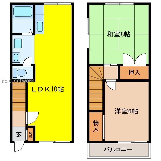 エクセラ藤(2LDK/1階)の間取り写真
