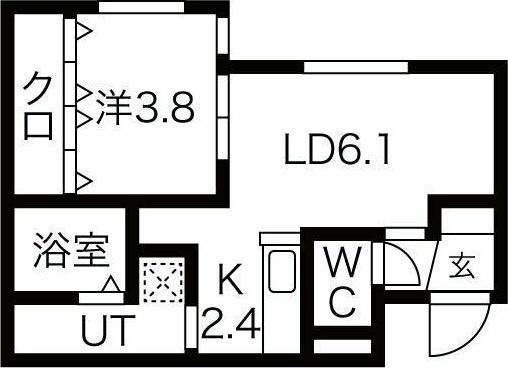 TERRACE KASUMI(1LDK/2階)の間取り写真