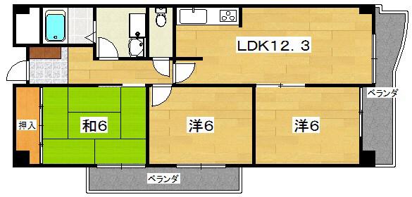 エル・クルーセ(3LDK/3階)の間取り写真