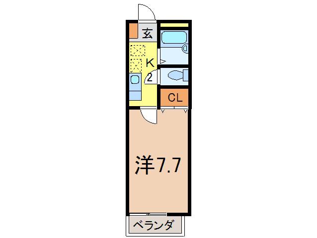 クリザンテ-ム(1K/2階)の間取り写真