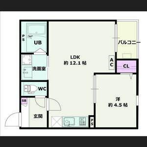 JACK AICHII(1LDK/2階)の間取り写真