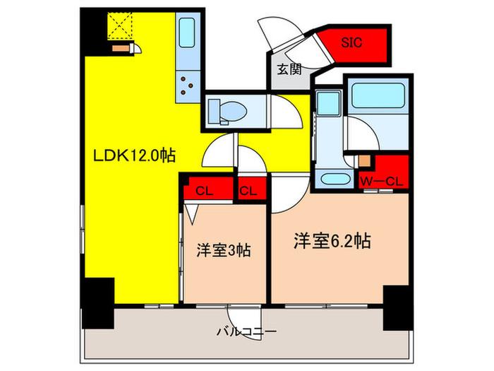 アーバネックス千代田淡路町(2LDK/8階)の間取り写真