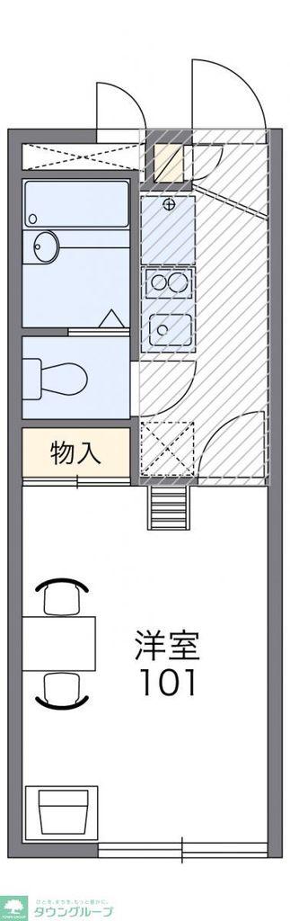 レオパレスリヴェール(1K/1階)の間取り写真