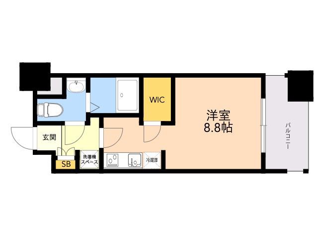 パークアクシス福岡県庁前(ワンルーム/11階)の間取り写真